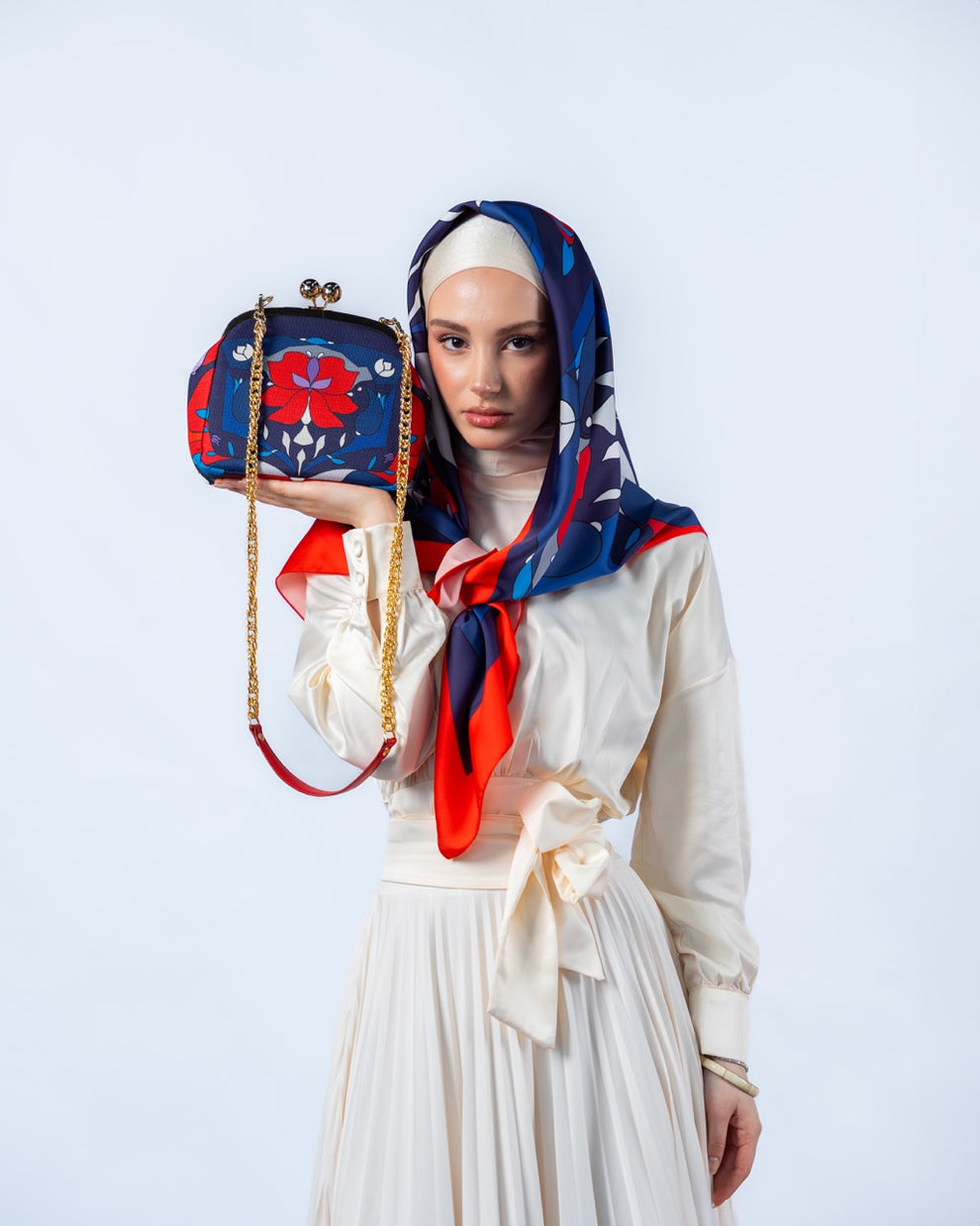 LACİVERT ORKİDE EŞARP