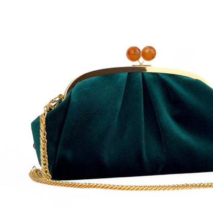 GREEN VELVET CLUTCH