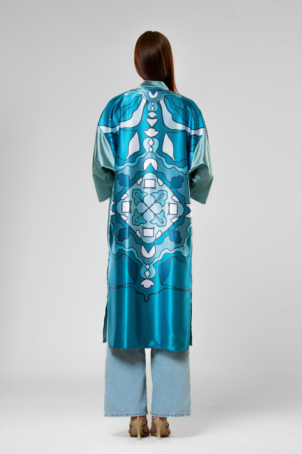 DREAMER`S KIMONO IN BLUE-GREEN