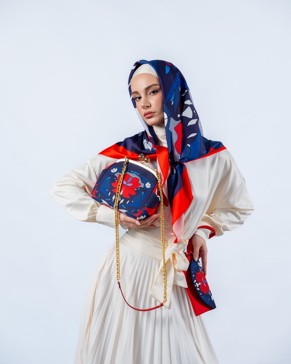 LACİVERT ORKİDE EŞARP